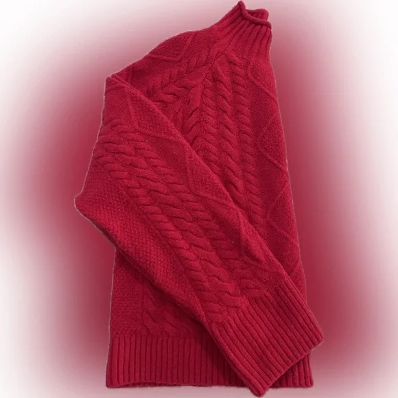 J. Crew Red Cable-knit Rollneck sweater - Size XS - Excellent Condition - Picture 4 of 6